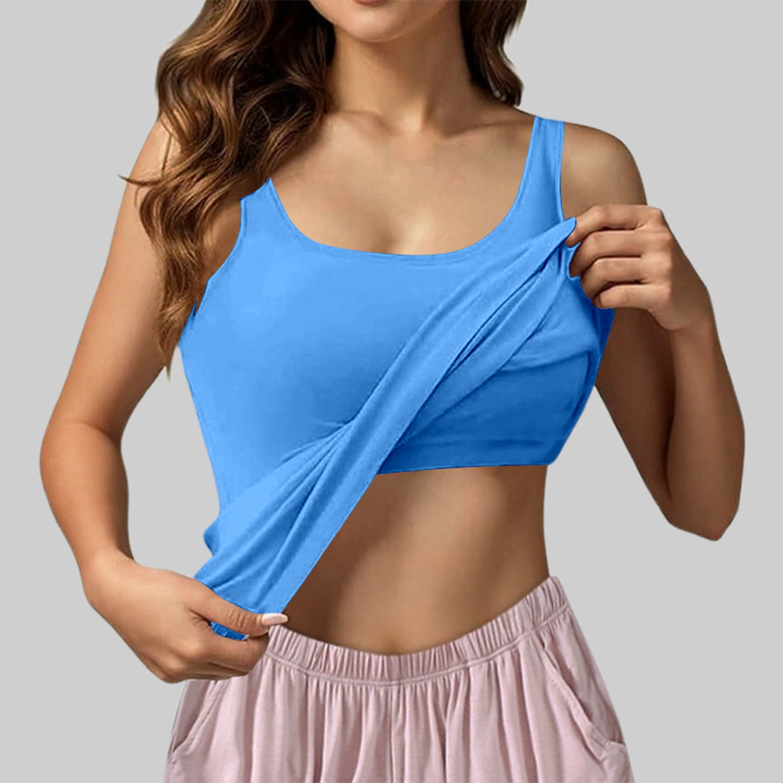 thumbnail image 2 of Camiseta sin costuras tipo bralette para mujer: copas incorporadas, diseño sin costuras, ligera para el uso diario., 2 of 8